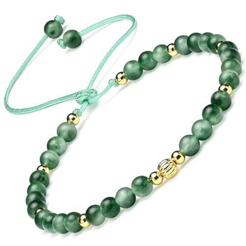 3810 Natural Gemstones Bracelet&925 Sterling Silver/18K Gold│4MM│ 7-9 in